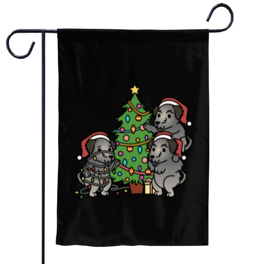 Irish Wolfhound Christmas Tree Garden Flags