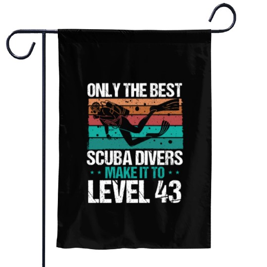 43 Scuba Diving Level 43 Year Diver Snorkeling Garden Flags