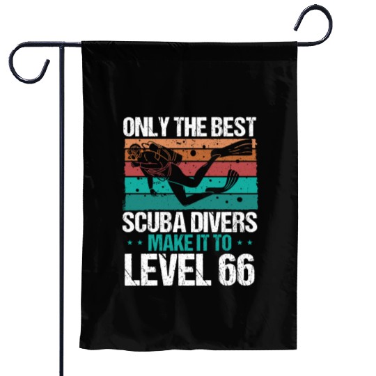 66 Scuba Diving Level 66 Year Diver Snorkeling Garden Flags
