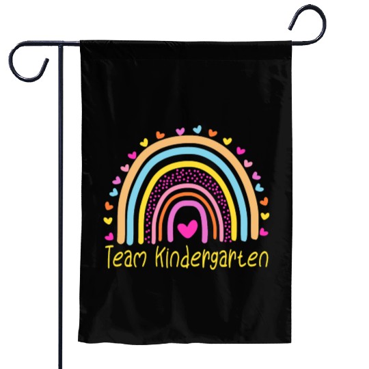 Team Kindergarten Teacher Rainbow Garden Flags