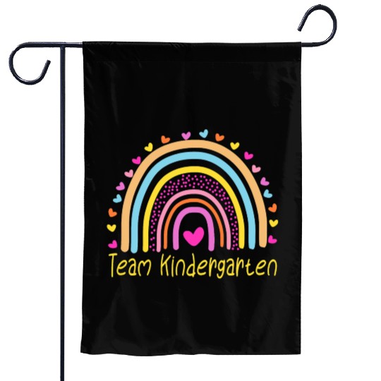 Team Kindergarten Teacher Rainbow Garden Flags