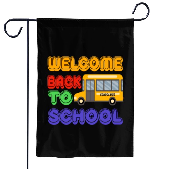 Welcome back to school bus Garden Flags