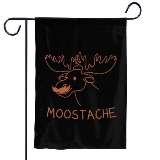 Sarcastic Ironic Moosetache - Funny Moose Lover Garden Flags