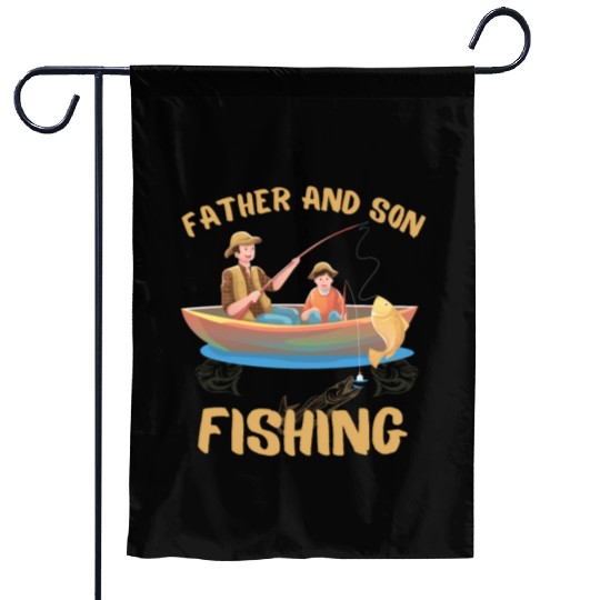 FATHER AND SON FISHING, DAUGTHER, FATHERS DAY Garden Flags