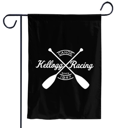 Kellogg Canoe Racing -WHITE Garden Flags