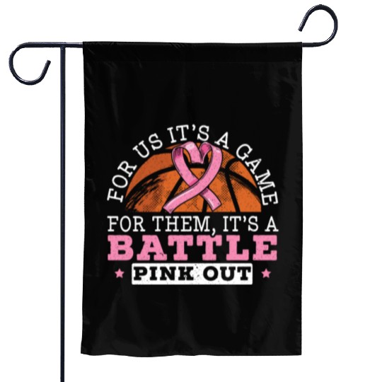 For Us It's A Game For Them It's A Battle Pink Out Garden Flags