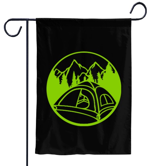 circle mountains camping forest Garden Flags