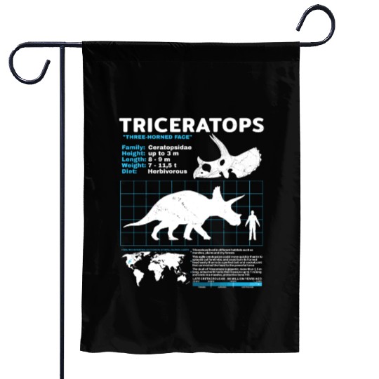 triceratops fact sheet Garden Flags