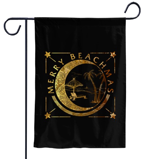 Coastal Beach Christmas In July Garden Flags, Merry