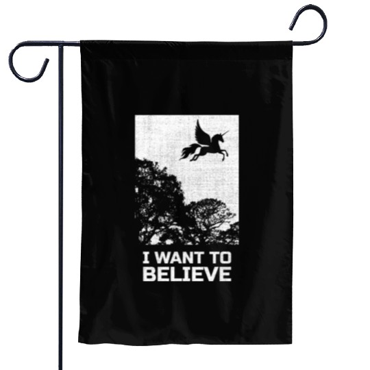 Unicorn "I Want To Believe" UAP Outfit Alien Ufo Garden Flags
