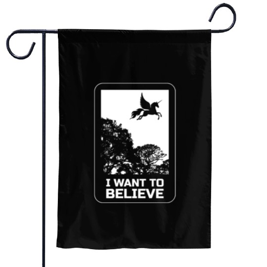 Unicorn "I Want To Believe" UAP Outfit Alien Ufo Garden Flags
