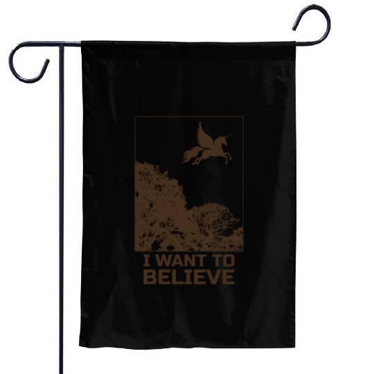 Unicorn "I Want To Believe" UAP Outfit Alien Ufo Garden Flags