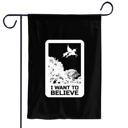 Unicorn "I Want To Believe" UAP Outfit Alien Ufo Garden Flags