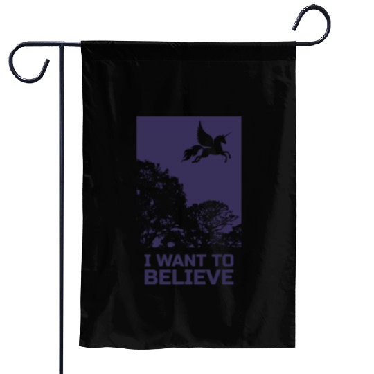 Unicorn "I Want To Believe" UAP Outfit Alien Ufo Garden Flags