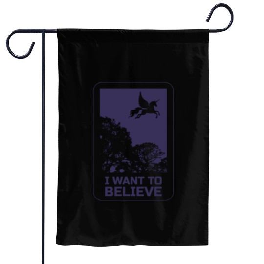 Unicorn "I Want To Believe" UAP Outfit Alien Ufo Garden Flags