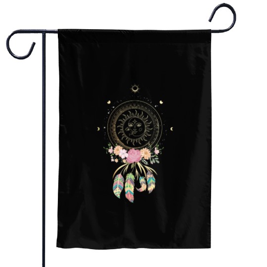 Beautiful Dreamcatcher Sun Moon Flowers Garden Flags