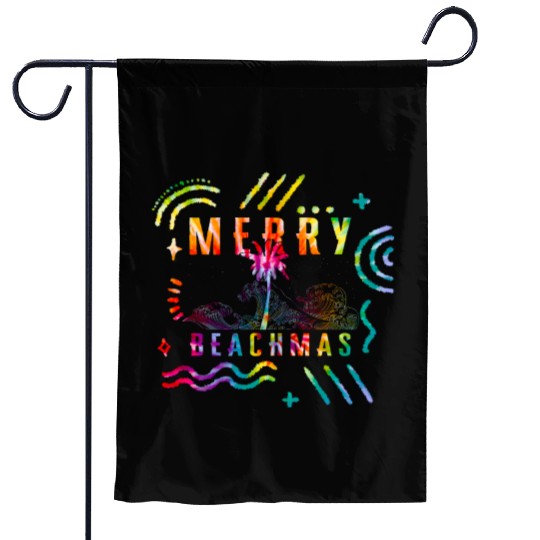 Coastal Beach Christmas In July Garden Flags, Merry