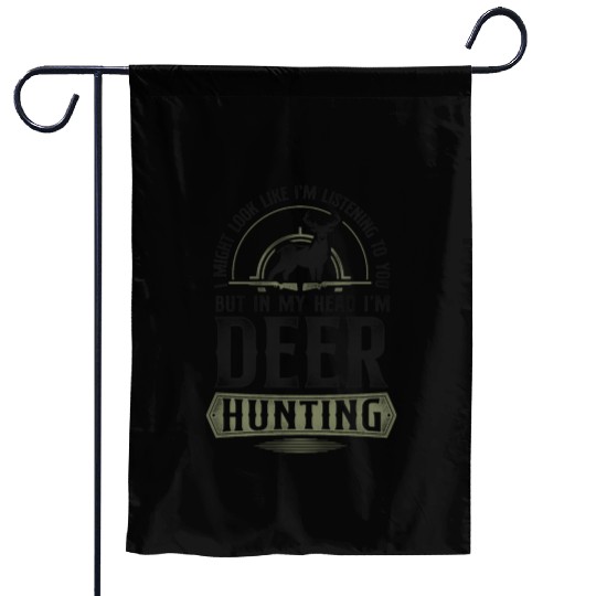 Buck Deer Hunting Hunter Vintage I Garden Flags