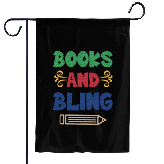 Books And Bling Garden Flags