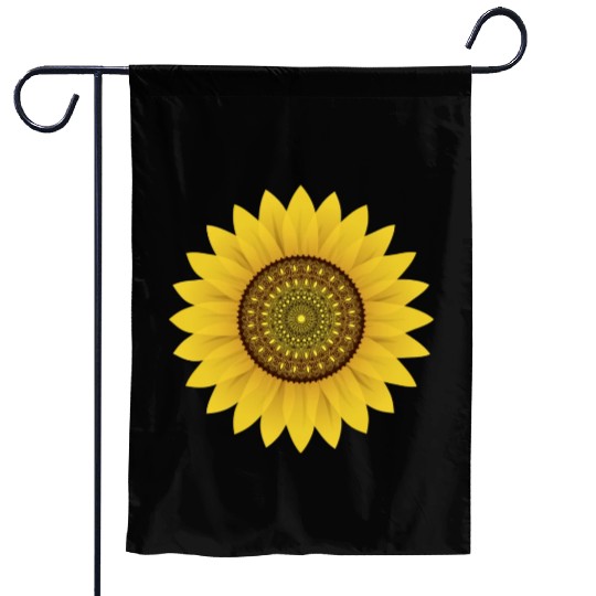 Golden Sunflower Mandala Garden Flags