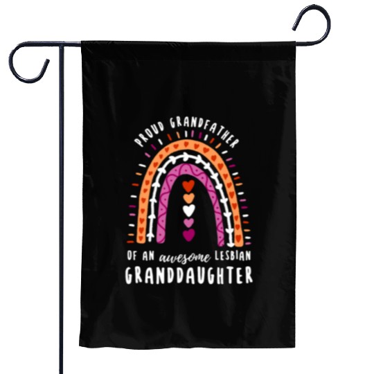 Proud Grandfather Lesbian Granddaughter Rainbow Garden Flags