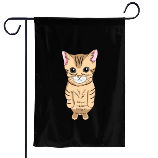 Cute Standing Cat Meme Cute Kitten Standing on Two Garden Flags