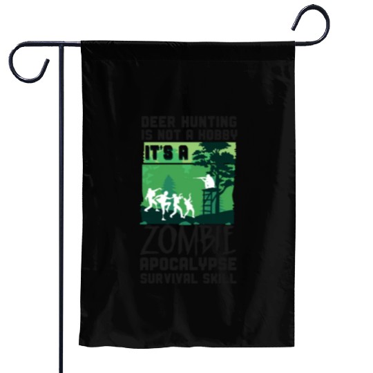 Buck Deer Hunting Hunter Zombie Garden Flags