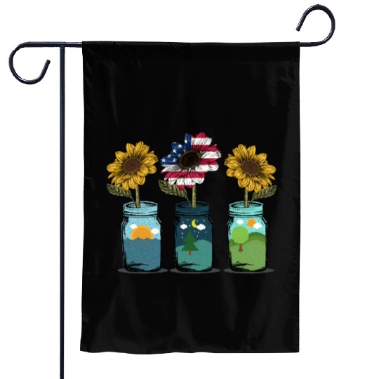 American Sunflower Women Patriotic Mom Garden Flags