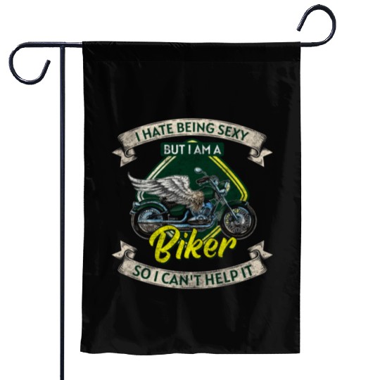 Biker Chopper Racing Two-Wheeler Garden Flags