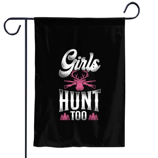 Buck Deer Hunting Hunter Girl Garden Flags