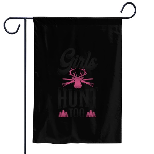 Buck Deer Hunting Hunter Girl Garden Flags