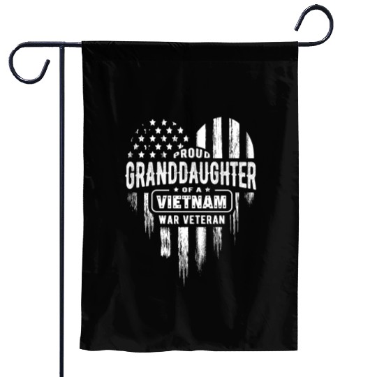 Proud Granddaughter Vietnam Vet Grandpa Veteran US Garden Flags