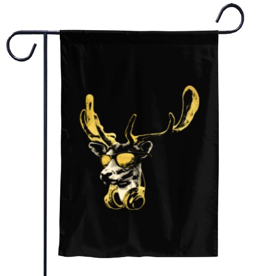 Deer DJ Bling. Cool and Funny Music Animal With Garden Flags