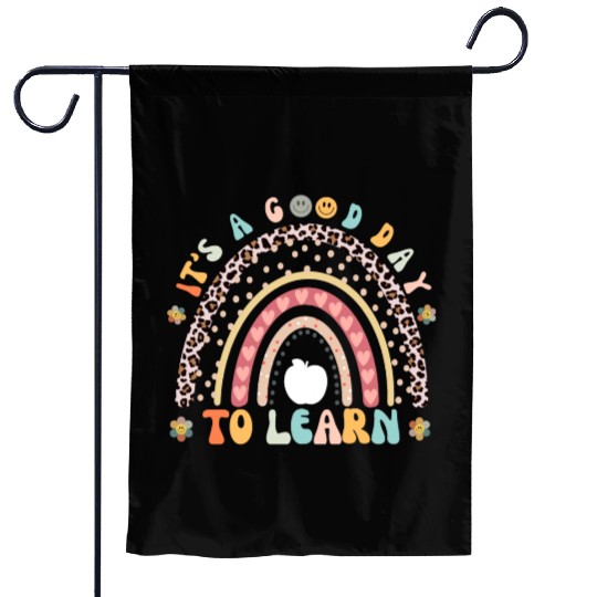 It's a Good Day to Learn Preschool Teacher Rainbow Garden Flags