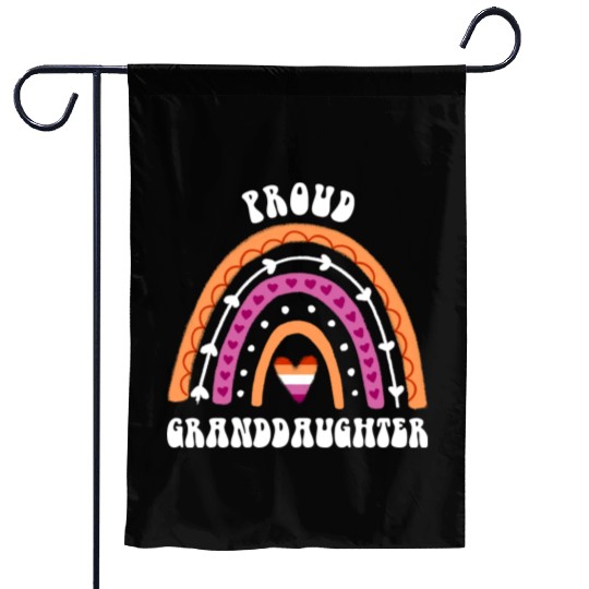 Proud Granddaughter Lesbian Pride Rainbow Garden Flags