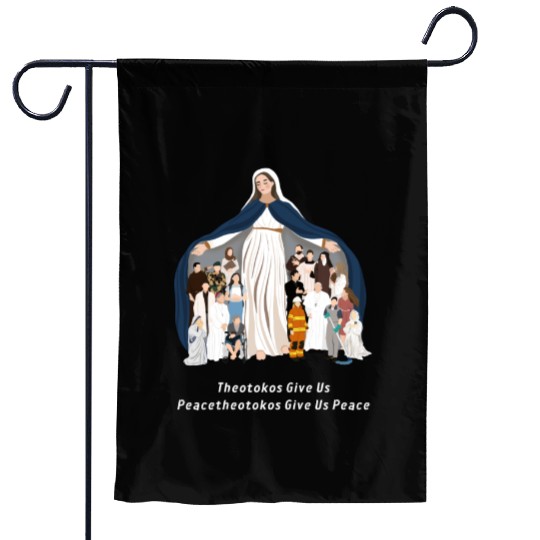 Virgin Mary Rosary Garden Flags