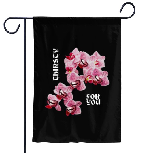Orchid flower teeth creepy Orchid flower teeth cre Garden Flags