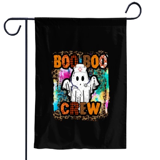 Halloween Boo Boo Crew Tie Dye Garden Flags