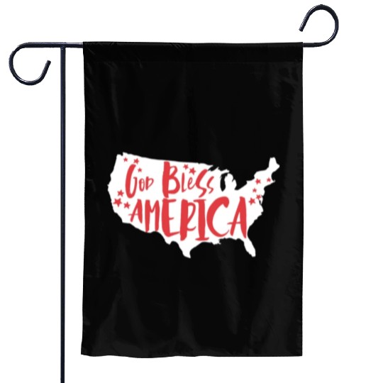 God Bless America USA Map Patriotic 4th of Julygod Garden Flags