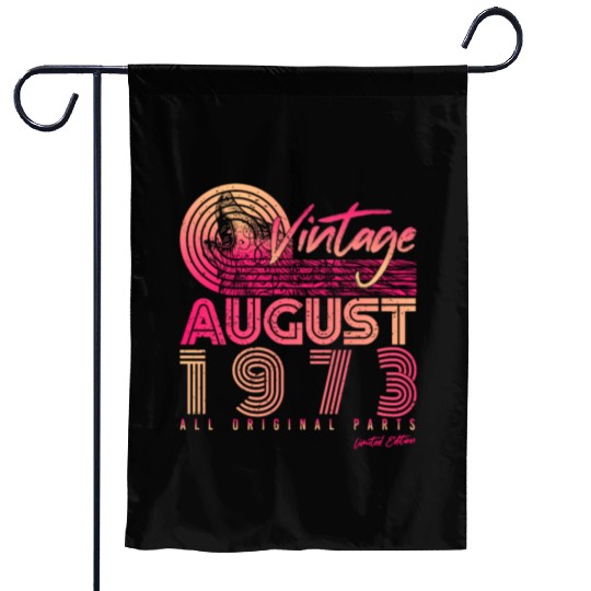 Vintage 1973 August Garden Flags