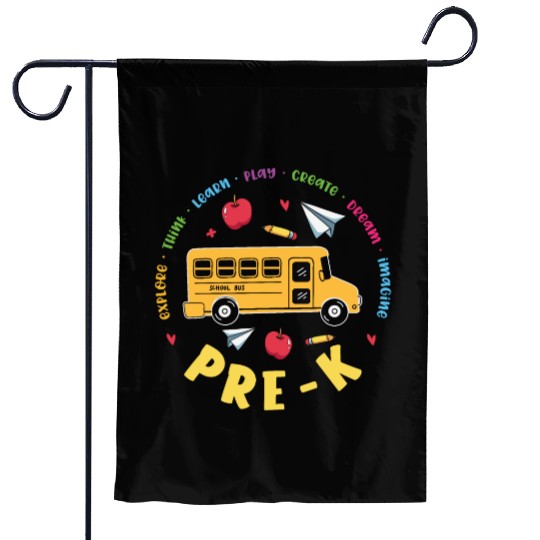 Pre-K School Bus Garden Flags