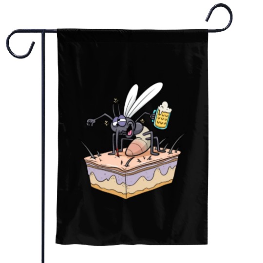 Insect Mosquito Drinking Beer Mosquitoes Garden Flags