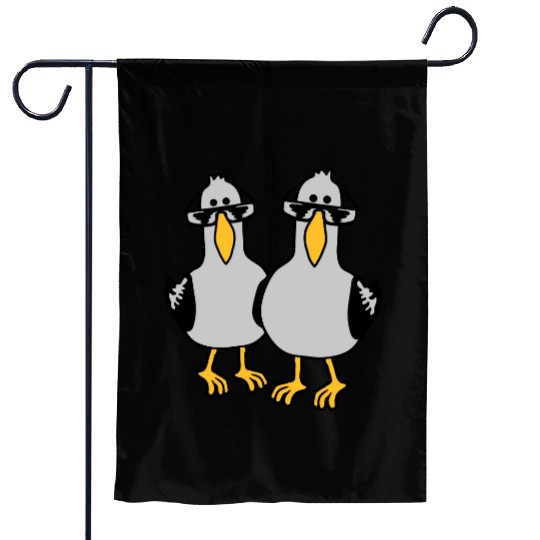 2 seagull friends team Garden Flags