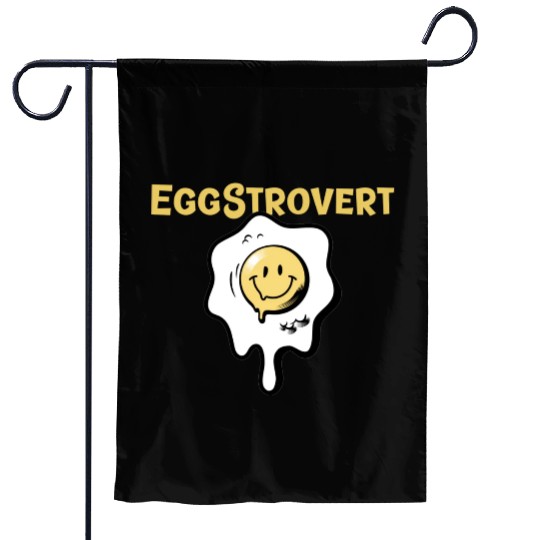 Eggstrovert Happy Extrovert Fried Egg Garden Flags