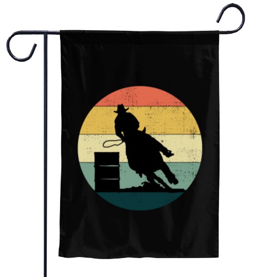 Barrel Racer Rodeo Racing Horse Riding Funny Garden Flags