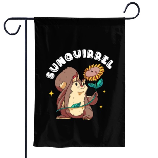 Sunquirrel Squirrel & Sunflower-Themed Leisure Garden Flags