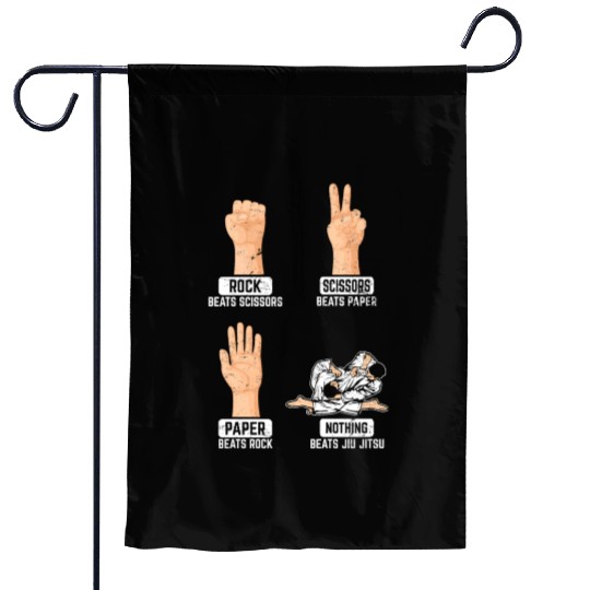 Rock Paper Scissors Nothing Beats Jiu Jitsu BJJ Ji Garden Flags