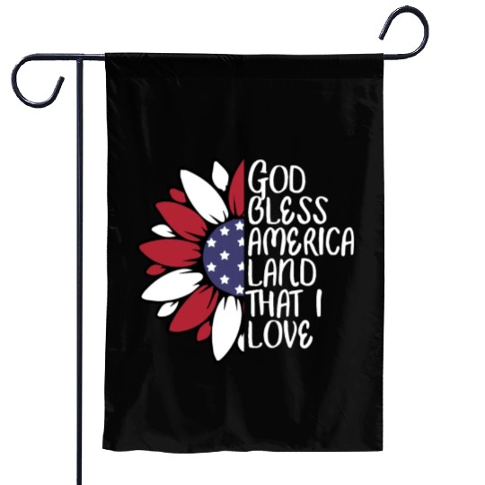 God Bless America Sunflower God Bless USA Garden Flags