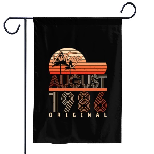 Birthday Greeting For August 1986 Garden Flags