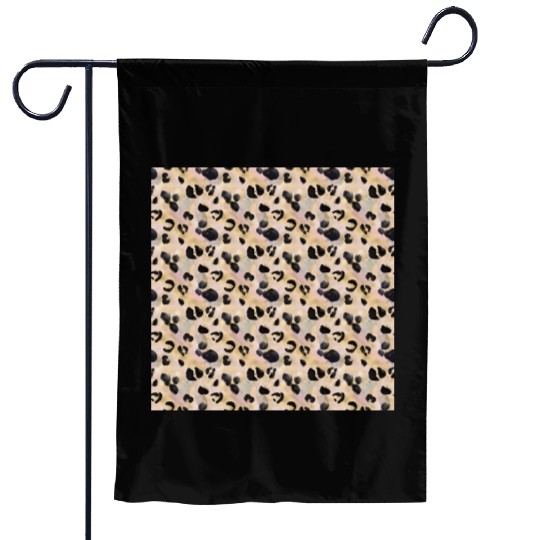 Pretty Leopard Animal Print Pattern Garden Flags
